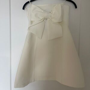 White Strapless Zara Mini Dress with Bow